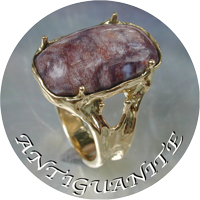 Antiguanite 'Red Honeycomb' Ring